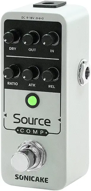 SONICAKE Kompressor Pedal Analog 100% Analoges Gitarren Effektpedal mit Buffered Bypass Source Comp
